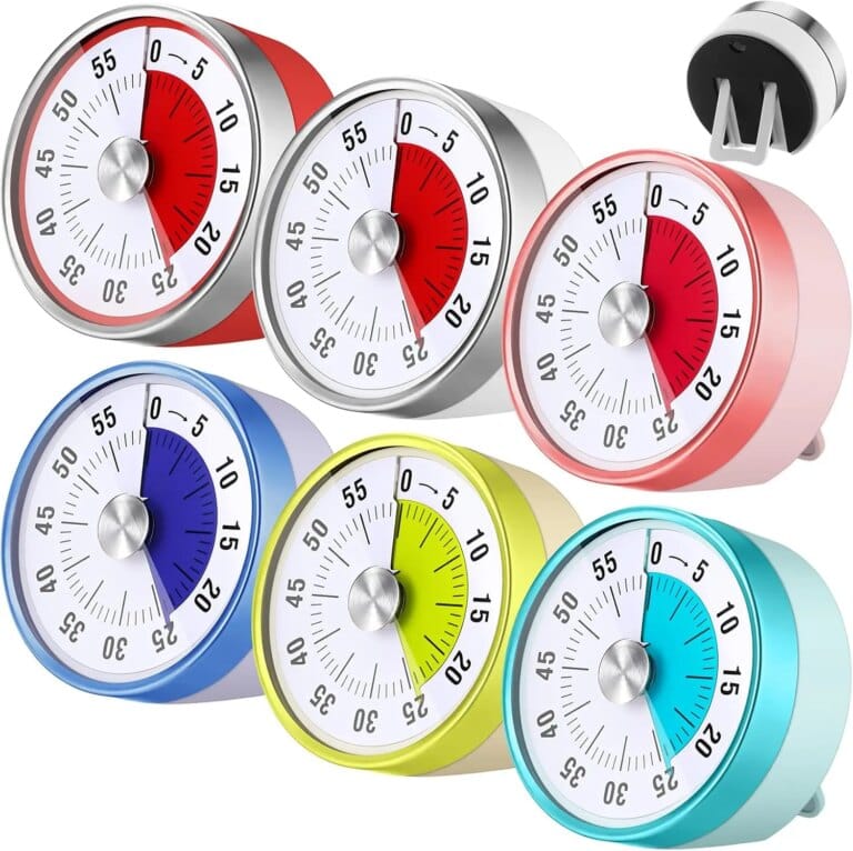 60 Minute Visual Timers Mechanical Desk Countdown Timer with Magnetic Foldable Legs Hanging Hole Alarm Kitchen for Cooking study