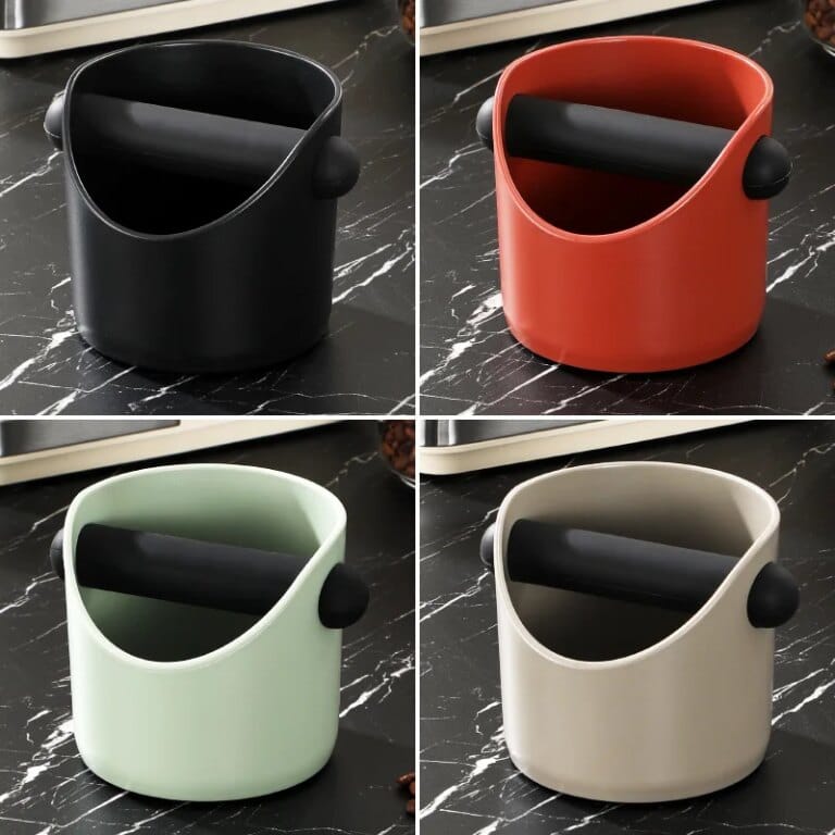 Anti-Slip Coffee Knock Box – Espresso Grounds Container with Beveled Edge – Barista Tool for Residue Dump